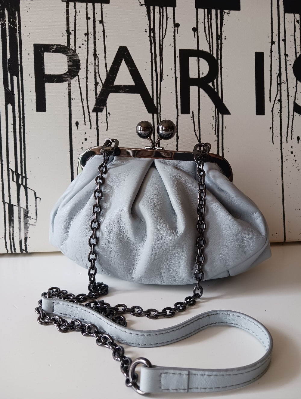 MaxMara PASTICCINO WEEKEND Blue Genuine Leather Crossbody Bag